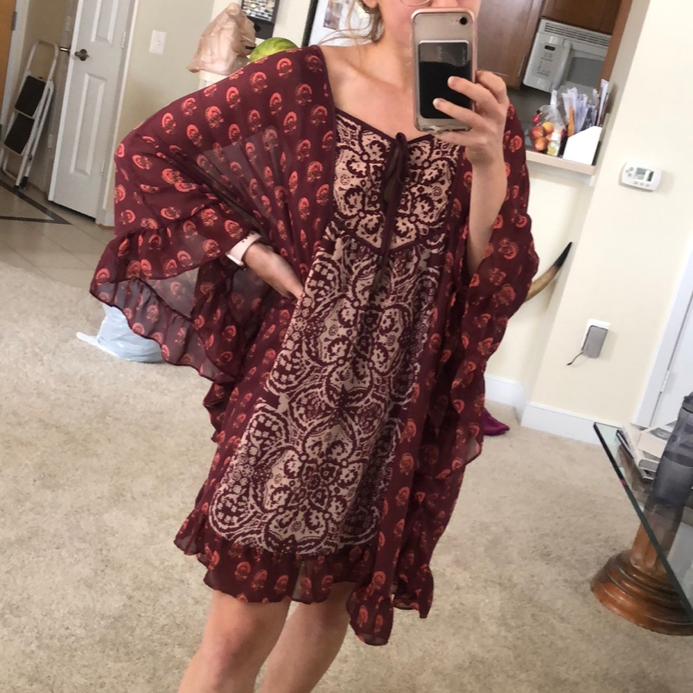 Free people boho tunic dress xs